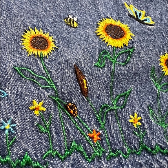 vintage Bobbie Brooks : denim embroidered maxi dress - Picture 10 of 14